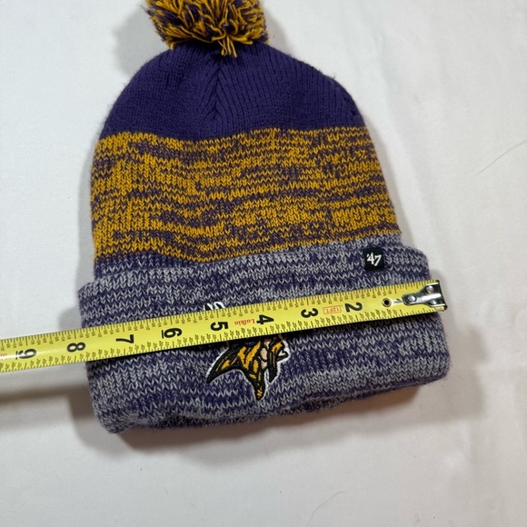 47 Brand Purple and Gold MN Vikings Pom-Pom Beanie #skol - Picture 8 of 8
